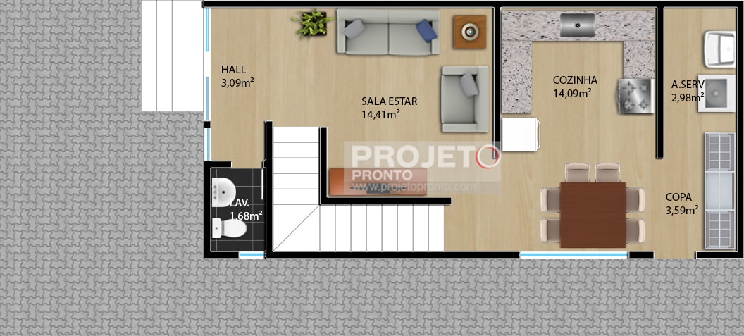 projeto de loft moderno