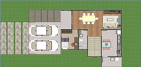 Casa tipo pavimento, 2 quartos, 2 suítes